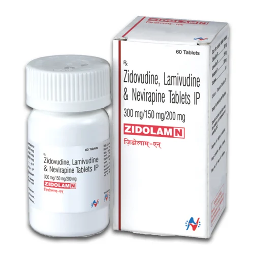 300 mg/150 mg/200 mg ZIDOLAMN Zidovudine, Lamivudine & Nevirapine IP Tablets