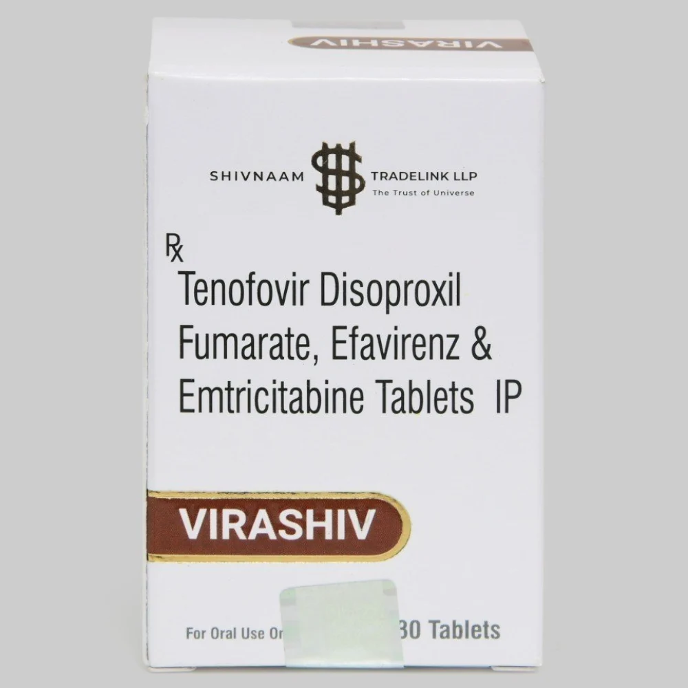 VIRASHIV Tenofovir Disoproxil Fumarate, Efavirenz & Emtricitabine IP Tablets