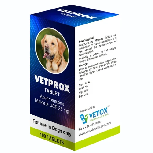 25 mg VETPROX Acepromazine Maleate USP Tablets
