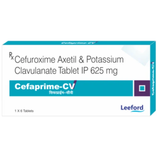 625 mg Cefaprime-CV Cefuroxime Axetil & Potassium Clavulanate IP Tablets