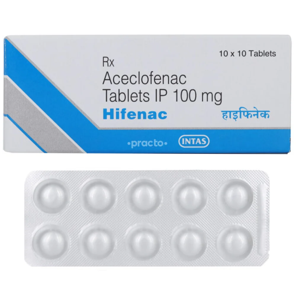 100 mg Hifenac Aceclofenac IP Tablets