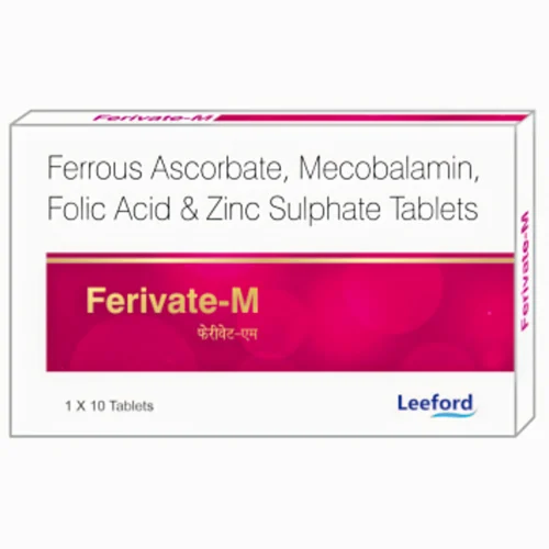 Ferivate-M Ferrous Ascorbate, Mecobalamin, Folic Acid & Sulphate Tablets